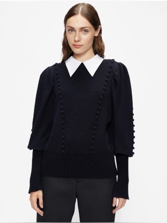 Ted Baker Sweaters - Ted Baker Navy Aledina Puff Sleeve Sweater